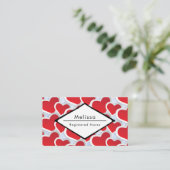 2 Rode harten Herhalend patroonzurig Visitekaartje (Staand voorkant)