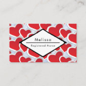 2 Rode harten Herhalend patroonzurig Visitekaartje (Voorkant)