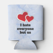 2 Rode harten - ik haat iedereen, maar wij Typogra Blikjeskoeler (Achterkant)