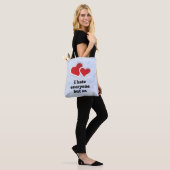2 Rode harten - ik haat iedereen, maar wij Typogra Tote Bag (Op model)