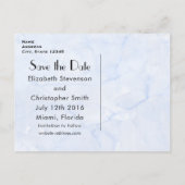 2 Rode harten op Icy Blue Marble behalve de datum Aankondigingskaart (Achterkant)