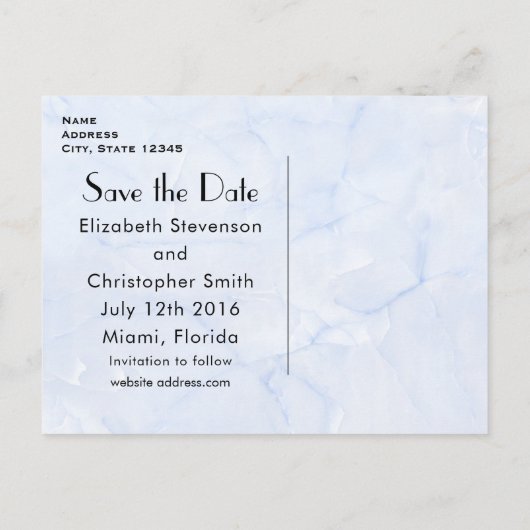 2 Rode harten op Icy Blue Marble behalve de datum Aankondigingskaart (Achterkant)