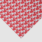 2 Rode papieren harten in een herhalingspatroon Tissuepapier (Detail)