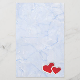 2 Rode papieren harten op Icy Blue Marble Briefpapier