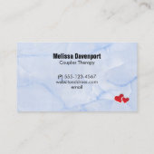 2 Rode papieren harten op Icy Blue Marble Visitekaartje (Achterkant)