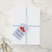 2 Rode papieren harten op Icy Blue Marble Wedding Cadeaulabel (Met Touw)