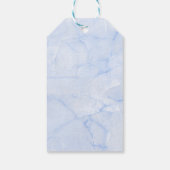 2 Rode papieren harten op Icy Blue Marble Wedding Cadeaulabel (Achterkant)