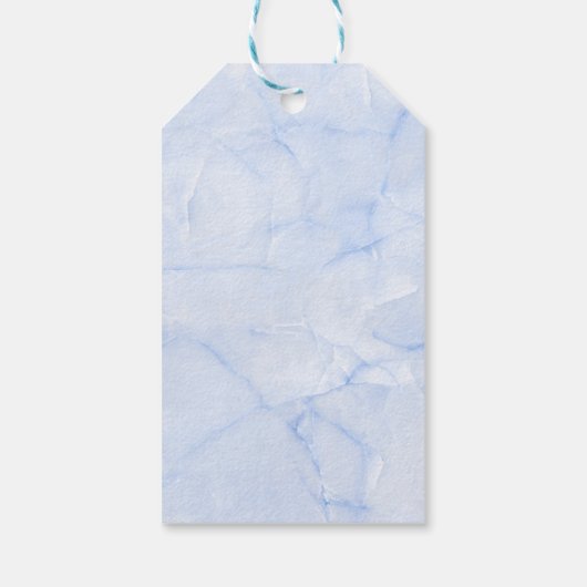 2 Rode papieren harten op Icy Blue Marble Wedding Cadeaulabel (Achterkant)