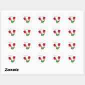 2 rode rozen Bruiloft Dank u Sticker (Vel)