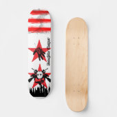 2 Rode Ster Zombie Ski Mask Slayer Skateboard Dekk (Voorkant)