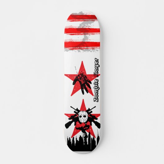 2 Rode Ster Zombie Ski Mask Slayer Skateboard Dekk (Voorkant)