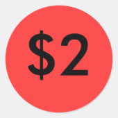 $2 RONDE STICKER (Voorkant)