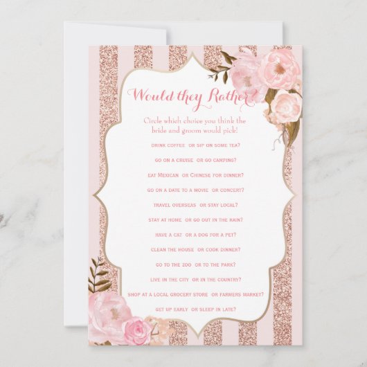 2 Roos Gold en roze Vrijgezellenfeest games Kaart (Voorkant)