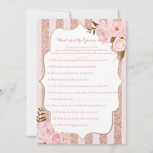 2 Roos Gold en roze Vrijgezellenfeest games Kaart (Achterkant)