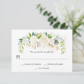 #2 Roses Glitter Greenery RSVP | Kaartje (Staand voorkant)