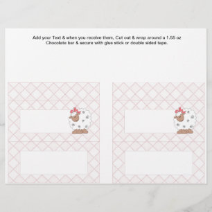 2 Roze Baby shower voor aangepaste Snoepjes met sc Flyer