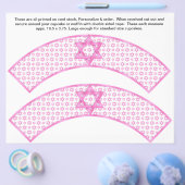 2 Roze Bat Mitzvah Douane Cupcake Verpakkingen Flyer (Enkel)