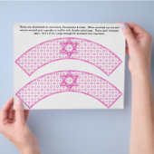 2 Roze Bat Mitzvah Douane Cupcake Verpakkingen Flyer (Hand)