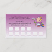 #2 Roze Cartoon Maid House Cleaning Customer Loyal Klantenkaartje (Achterkant)