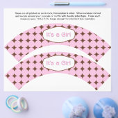 2 Roze GIRL Baby Persoonlijke Cupcake Wrappers Flyer (Enkel)