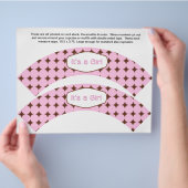2 Roze GIRL Baby Persoonlijke Cupcake Wrappers Flyer (Hand)