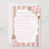 2 Roze Gouden en Roze Bruidsdouche Spellen Kaart (Achterkant)