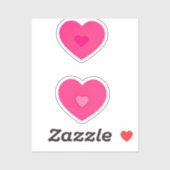 2 Roze Hart Sticker (Vel)