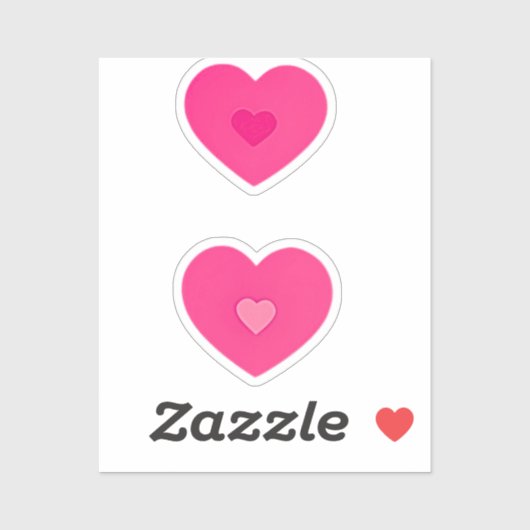 2 Roze Hart Sticker (Vel)