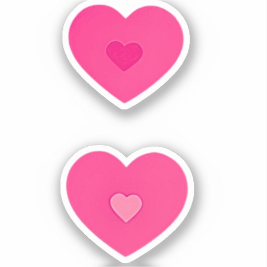 2 Roze Hart Sticker (Voorkant)