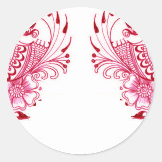 2 Roze Mehndi Henna pauwenkunst Ronde Sticker