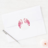 2 Roze Mehndi Henna pauwenkunst Ronde Sticker (Envelop)