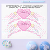 2 Roze prinses Birthday Custom Cupcake Wrappers Flyer (Enkel)