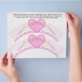 2 Roze prinses Birthday Custom Cupcake Wrappers Flyer (Hand)