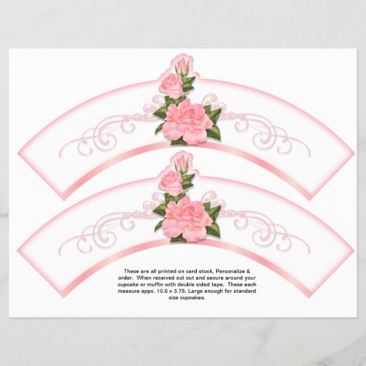 2 Roze rozen generieke personaliseer de Cupcake-wi Flyer (Voorkant)