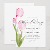 2 Roze tulpen waterverf Kaart (Voorkant / Achterkant)