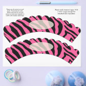 2 Roze Zebra - Aangepaste cupcake-omhulsels Flyer (Enkel)