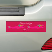 2 roze zeemeerminnen zwemmen bumpersticker (Op auto)