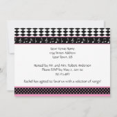 #2 Roze zwarte pianothema Sweet 16 Birthday Kaart (Achterkant)