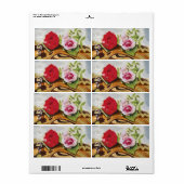 2 rozen schilderij etiket (Full Sheet)