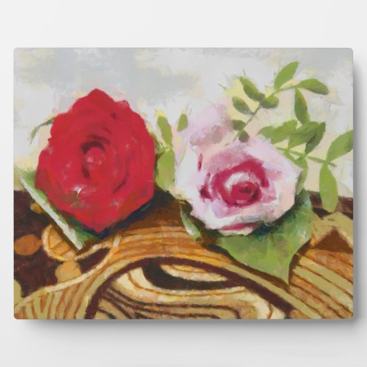 2 rozen schilderij fotoplaat (Voorkant)