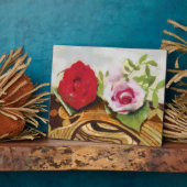 2 rozen schilderij fotoplaat (Zijkant)