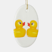 2 rubbereenden in de liefde keramisch ornament (Rechts)