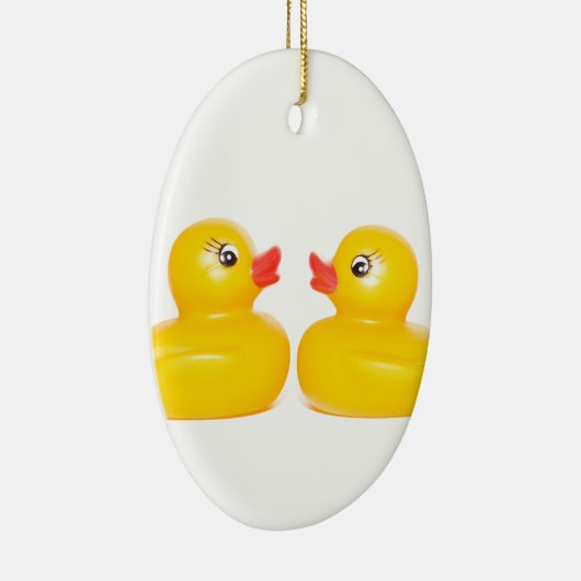 2 rubbereenden in de liefde keramisch ornament (Rechts)