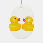 2 rubbereenden in de liefde keramisch ornament (Voorkant)