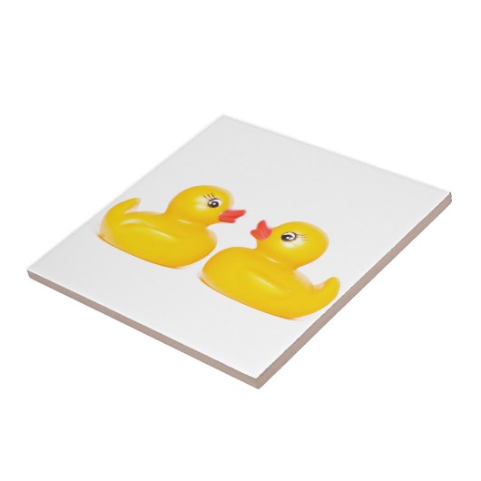 2 rubbereenden in de liefde tegeltje (Zijkant)