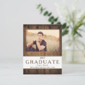 #2 Rustic Barn Wood Foto Afstuderen Aankondiging (Staand voorkant)