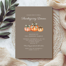 2 Rustic Oranje Pompoenen Thanksgiving Diner Kaart