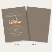 2 Rustic Oranje Pompoenen Thanksgiving Diner Kaart