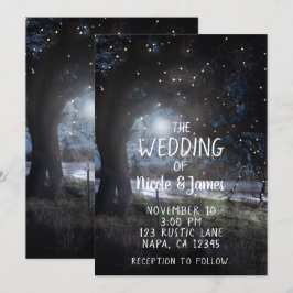 2 Rustige bomen Evening Lights Dusk Sunset Wedding Kaart