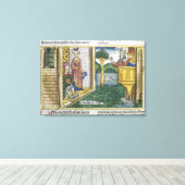 2 Samuel 11 1-5 David ziet Bathsheba zwemmen vanui Canvas Afdruk (Insitu (Houten vloer))
